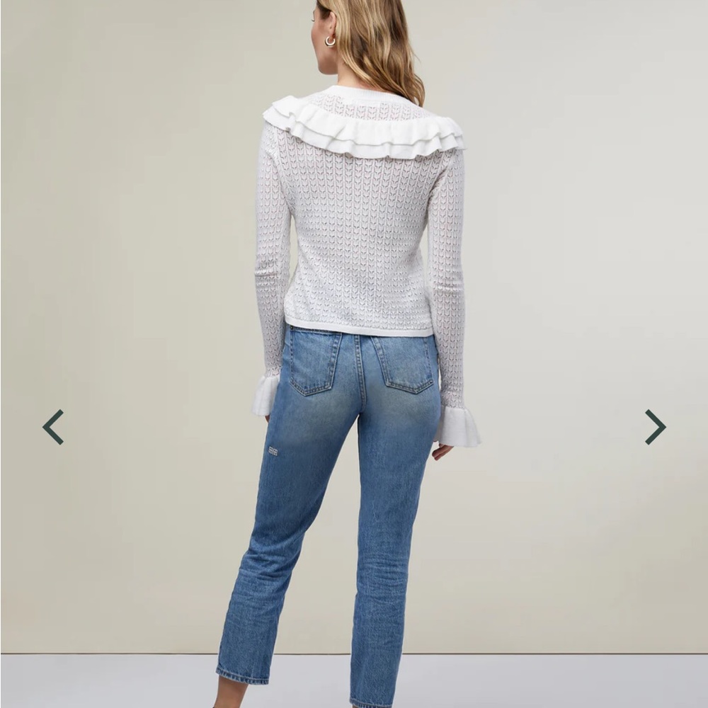 Pointelle Ruffle Sweater - Picture 4 of 7